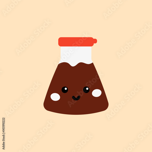 Cute Kawaii soy sauce sticker, vector illustration. Perfect for planners, scrapbooking, and fun decor