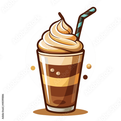 coffee frappuccino no background vector file.
