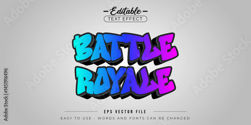 Colorful font battle royal text, editable text effect.
