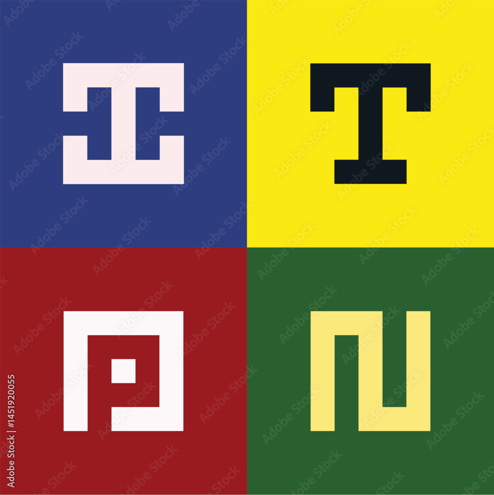 Fototapeta premium Squre Single Letter Letter Mark Logo Design