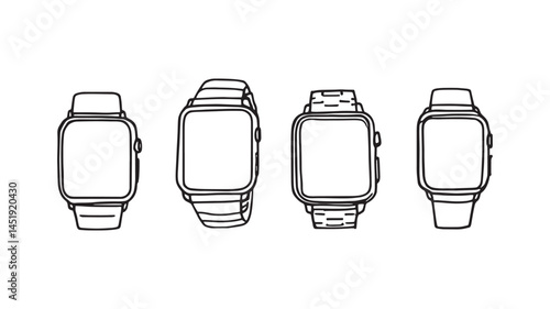 wrist smart watch art line drawing minimal design illustration concept