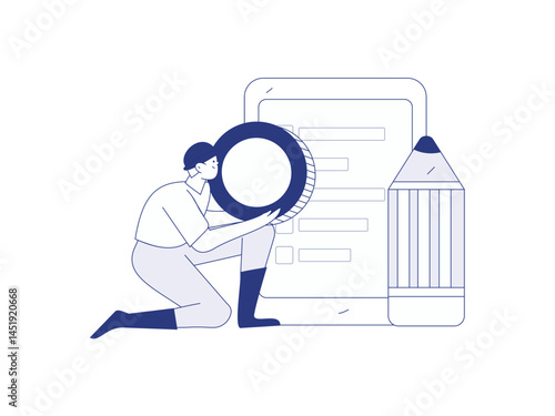 Invite friends to conduct questionnaire flat vector concept operation hand drawn illustration
