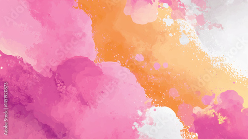 Abstract oil pink and orange color brushstrokes painting abstract art colorful texture background, vector Abstract Watercolor Painting in Pink, Orange, and Yellow