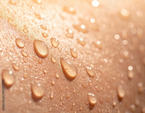Closeup Of Water Droplets On Light Skin