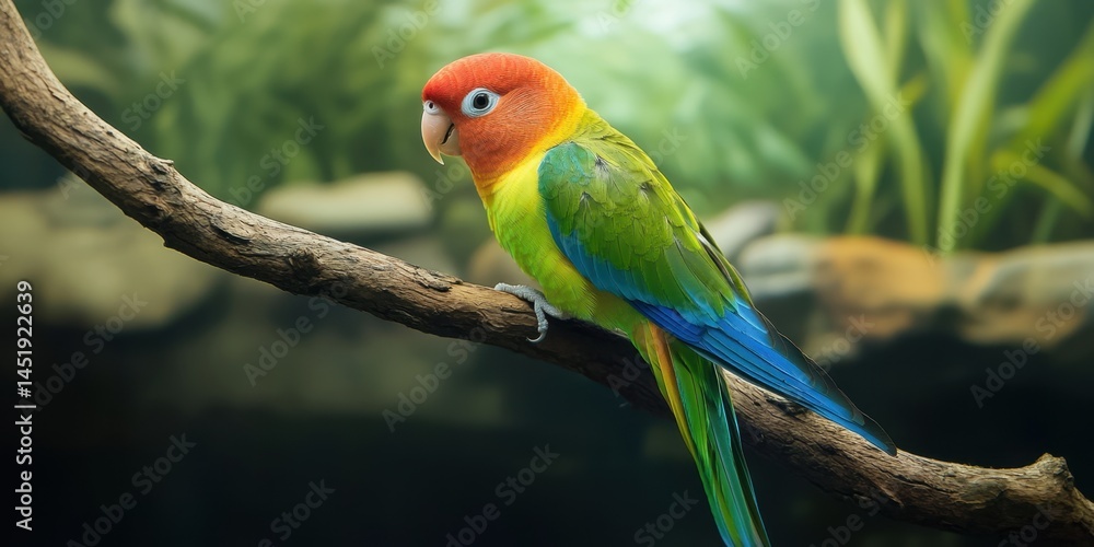 Fototapeta premium Colorful Parrot Perched on Branch