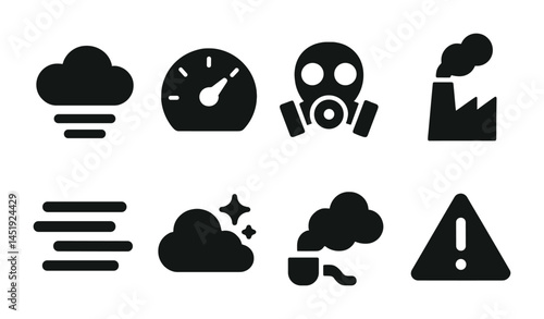 Environmental icons: pollution and safety symbols for awareness design