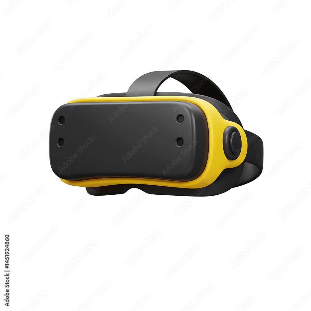 Naklejka premium Yellow-black virtual reality headset