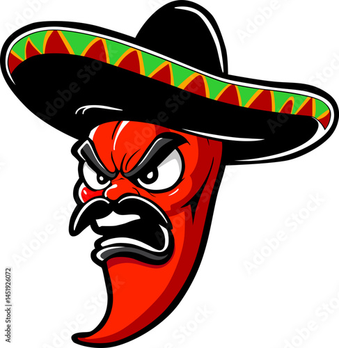 Colorful Mexican chili pepper mascot vector