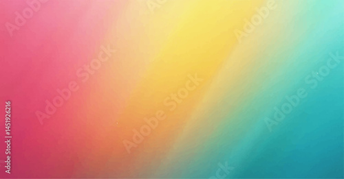 Abstract Colorful pink, yellow and turquoise gradient noisy grain background texture