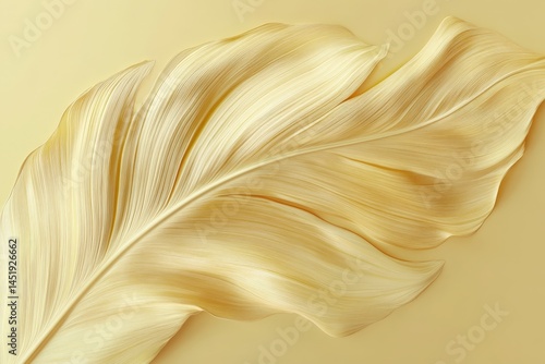 Elegant golden leaf design on a pale background.