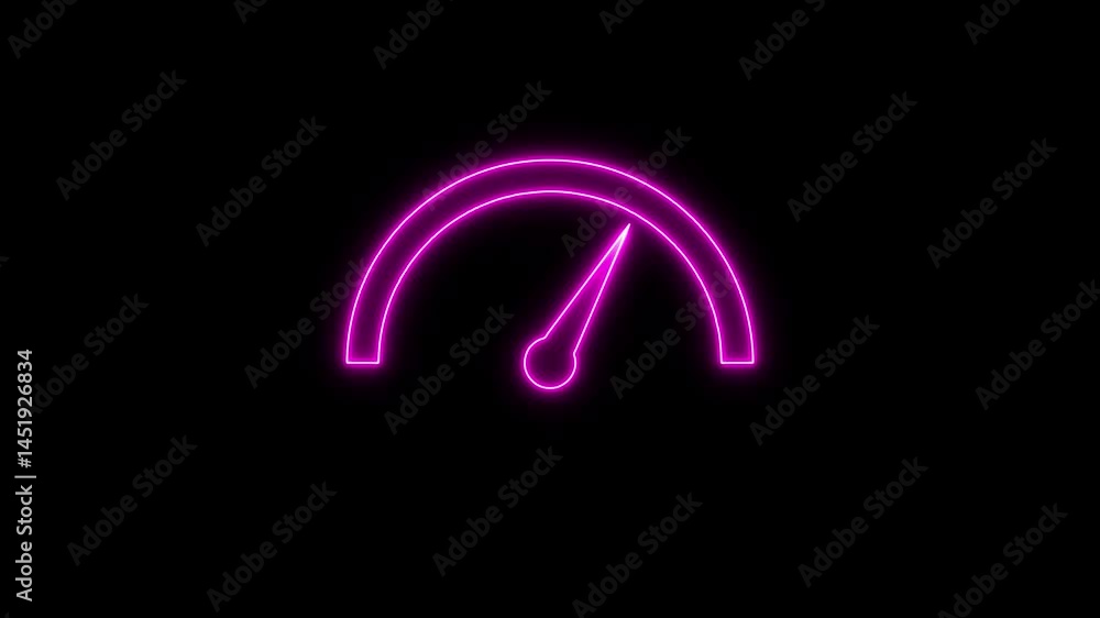 Digital symbols at the speedometer. Car mileage, measuring kilometers. Circle speed control. Animation of glowing neon Electric Car Speedometer icon isolated .Energy meter icon. Digital symbols at the speedometer. Car mileage, measuring kilometers. Circle speed control. Animation of glowing neon Electric Car Speedometer icon isolated .Energy meter icon.