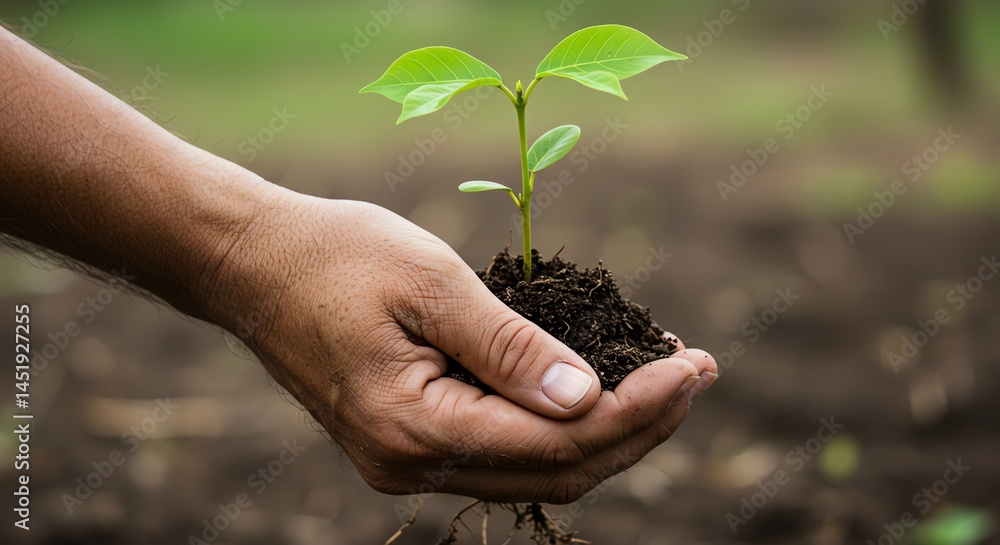 Green Seedling in Hand Green Seedling in Hand