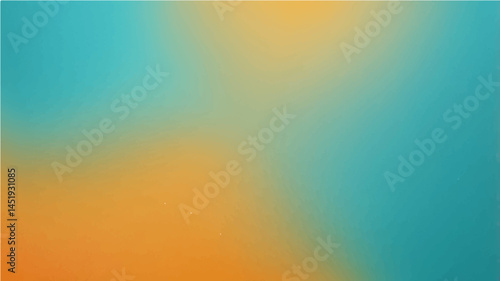 Abstract orange yellow and turquoise gradient noisy grain background texture
