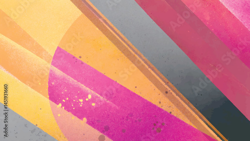 Fotografie A watercolor artwork features a vibrant explosion of orange, pink, and purple hu