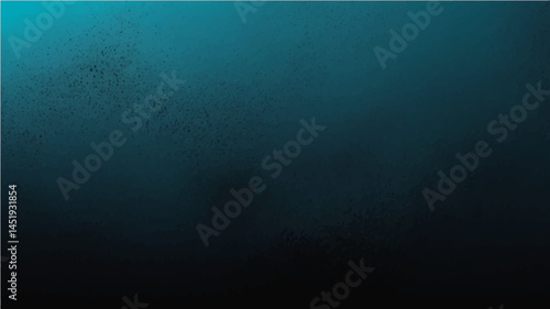Abstract black and blue and turquoise gradient noisy grain background texture