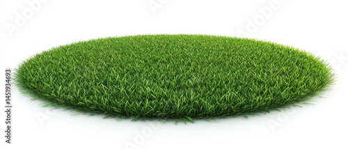Circular patch of vibrant green grass