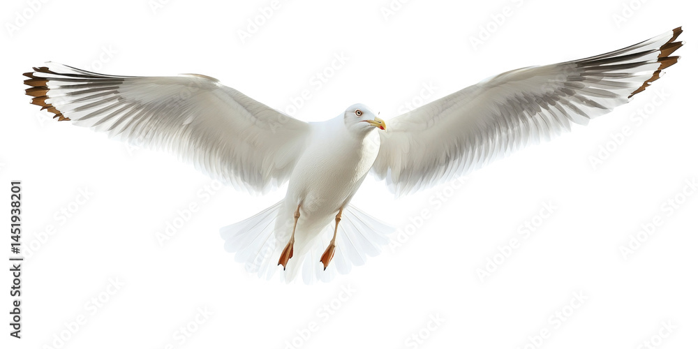 Obraz premium Seagull In Flight With isolated on a transparent background