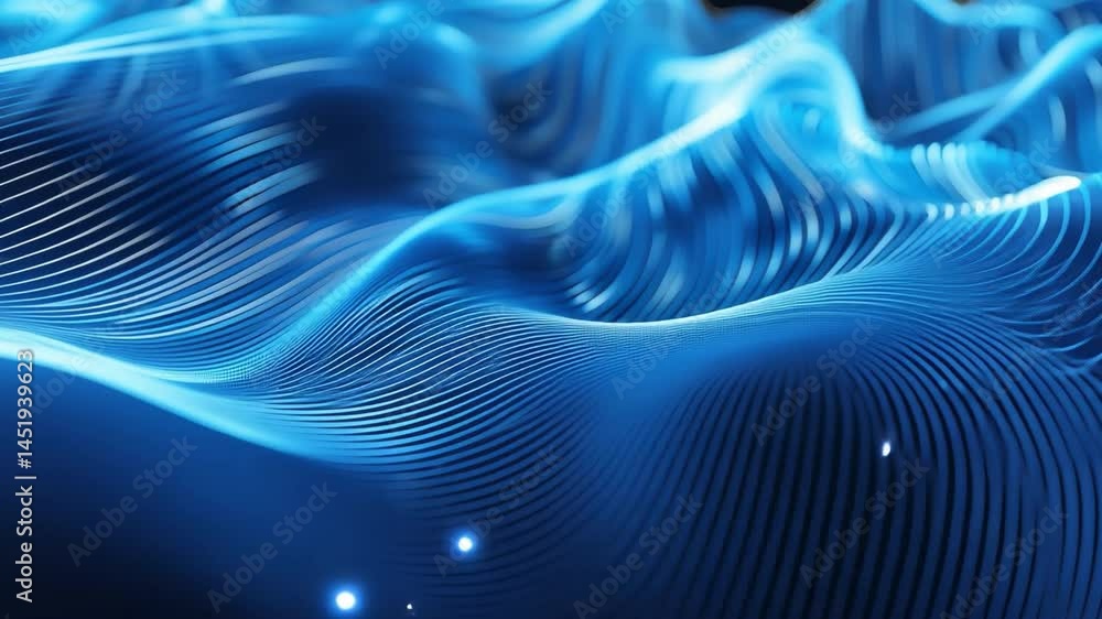 Mesmerizing abstract blue waves with smooth curves and flowing lines create dynamic visual experience, evoking depth and movement in tranquil digital landscape. Mesmerizing abstract blue waves with smooth curves and flowing lines create dynamic visual experience, evoking depth and movement in tranquil digital landscape.