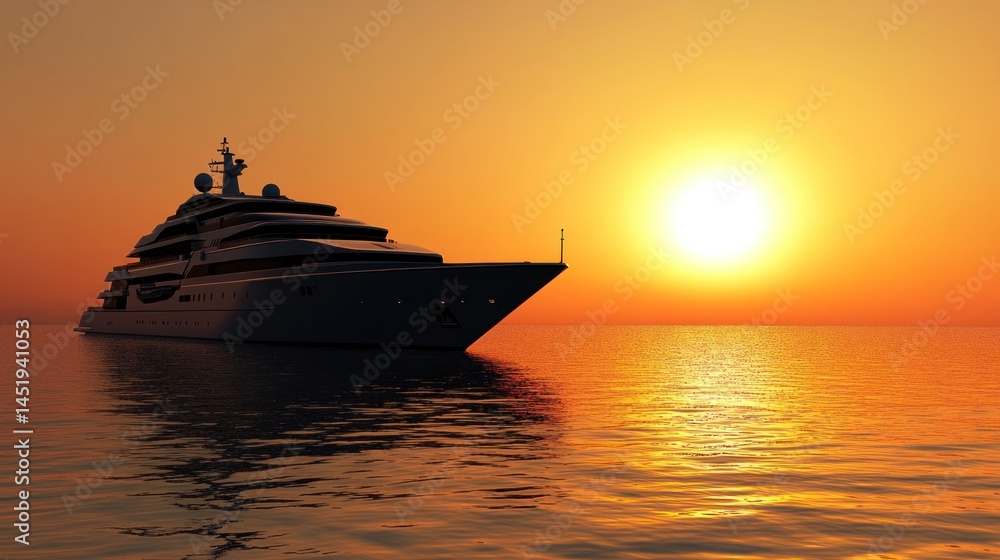 Luxury Yacht at Golden Hour Luxury Yacht at Golden Hour