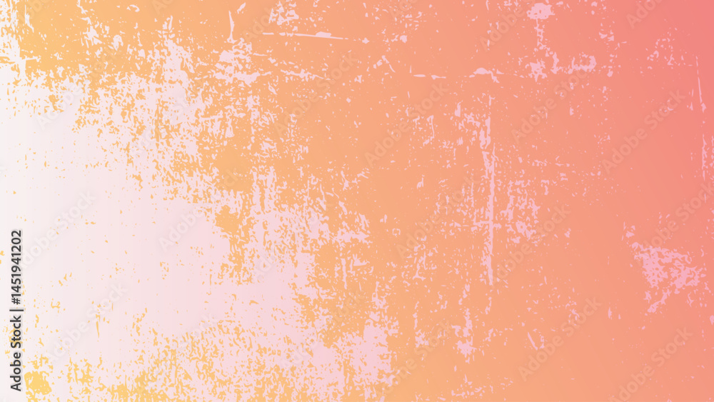 Fototapeta premium Yellow gradient grunge frame. rough and dirty texture wall background, Halftone engraving grunge line art.