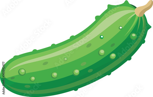A vibrant vector art illustration featuring an African vegetable cucumber, showcasing its unique shape, rich green tones, and organic natural beauty