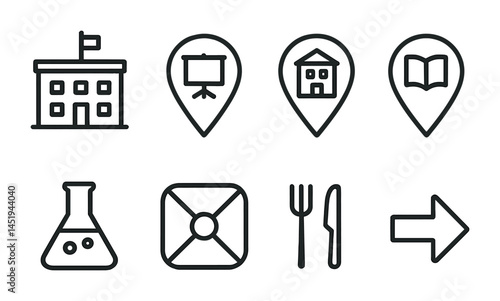 Education and learning line icons set – outline, school, academic symbols