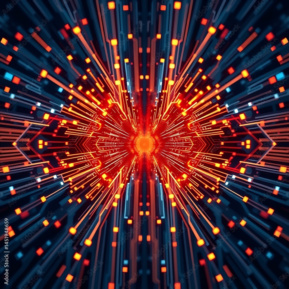 Symmetrical Machine Learning Interface Rendered With Precision and Light Symmetrical Machine Learning Interface Rendered With Precision and Light
