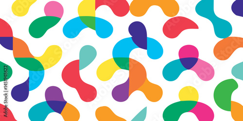 Abstract Overlapping Colorful Shapes Background