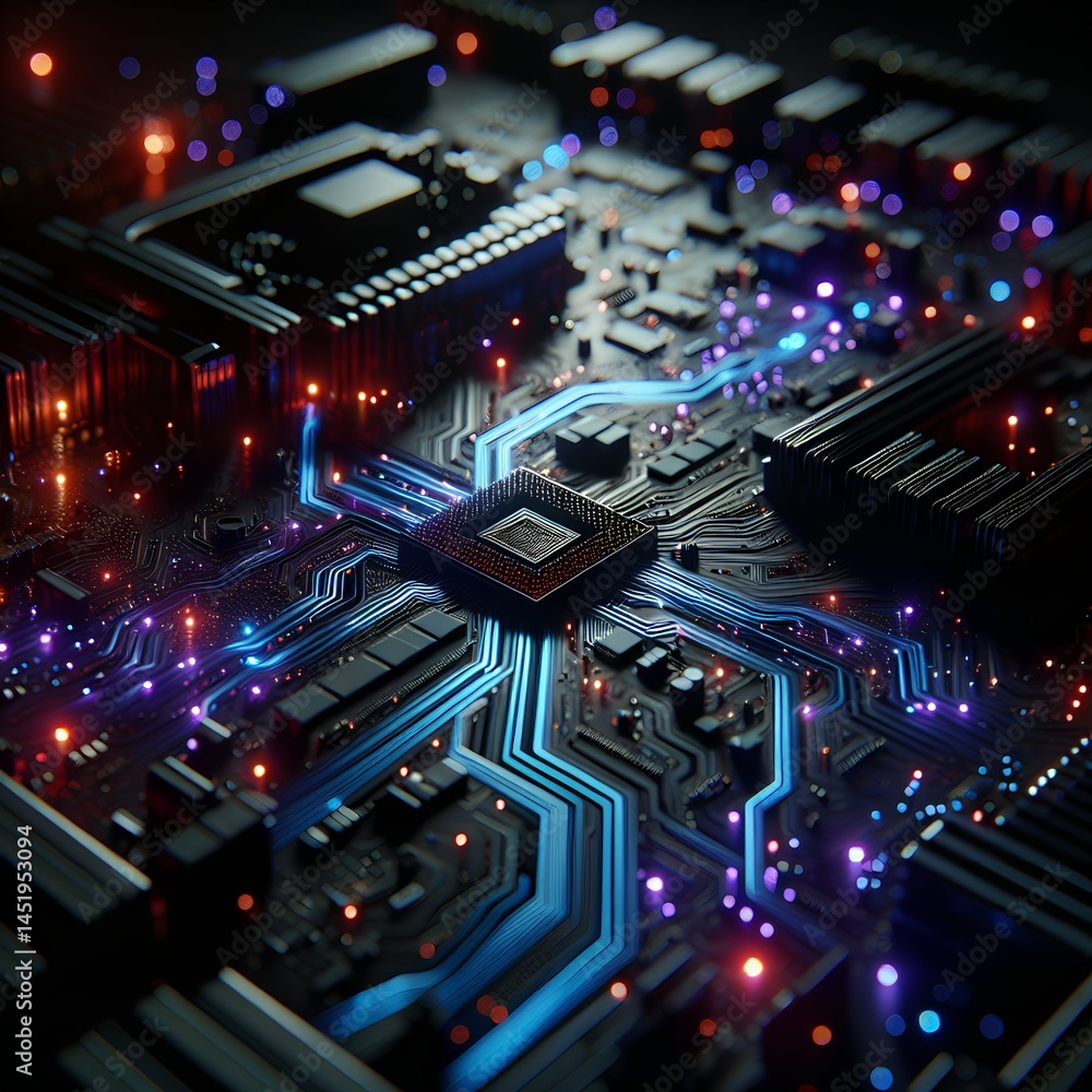 Obraz premium Futuristic Technology Backgrounds. Glowing Digital Elements. Sci-Fi Inspired Designs. Abstract Tech Graphics