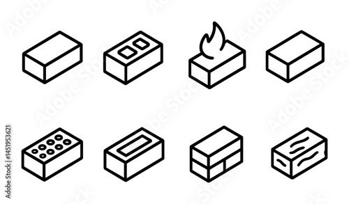 Construction and building outline icons set – linear, structural, architecture symbols