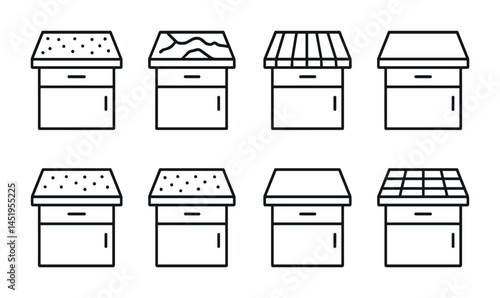 Furniture and decor line icons set – sleek, outline, home furnishings symbols