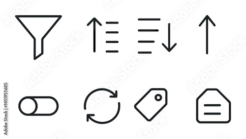 User interface icons for filters and settings design