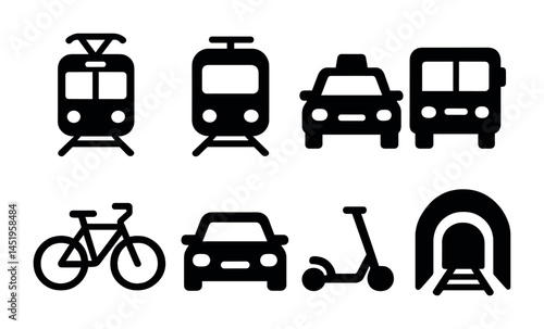 Urban transport icons: illustrations of vehicles for modern travel design