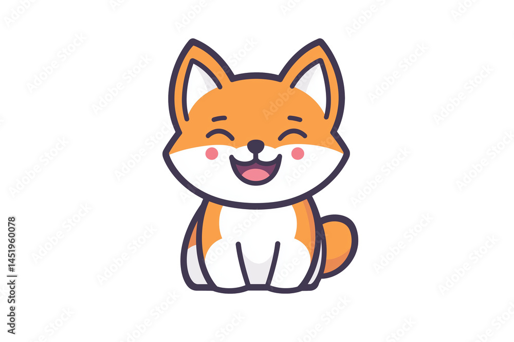 Obraz premium Cute Shiba Inu cartoon sitting