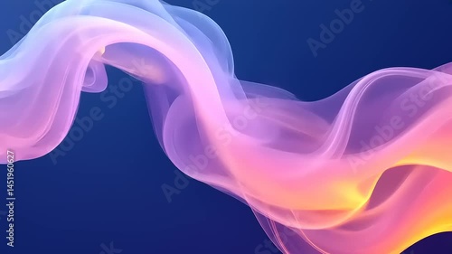 Abstract Flowing Pink Orange and Blue Smoke Waves