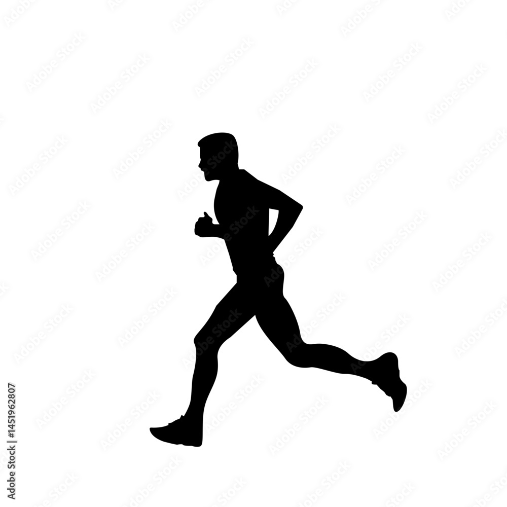 Running Silhouette Vector Collection. Male Athlete Poses Running Silhouette Vector Collection. Male Athlete Poses