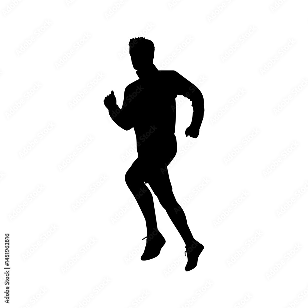 Running Silhouette Vector Collection. Male Athlete Poses Running Silhouette Vector Collection. Male Athlete Poses