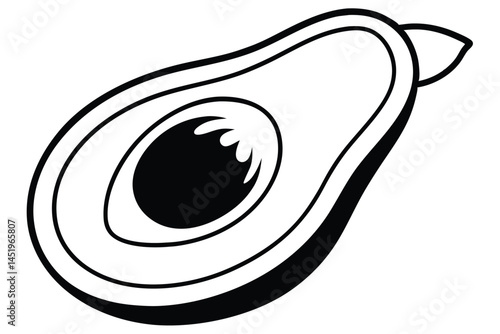 Avocado Vector Illustration on White Background

