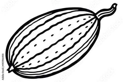 Bitter Melon Vegetable Vector Illustration on White Background


