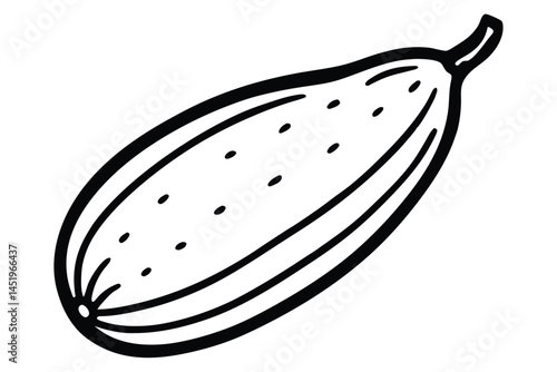 Bitter Melon Vegetable Vector Illustration on White Background

