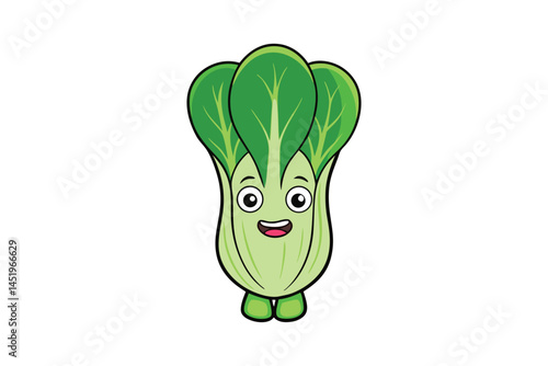 Bok Choy Vegetable Vector Illustration on White Background

