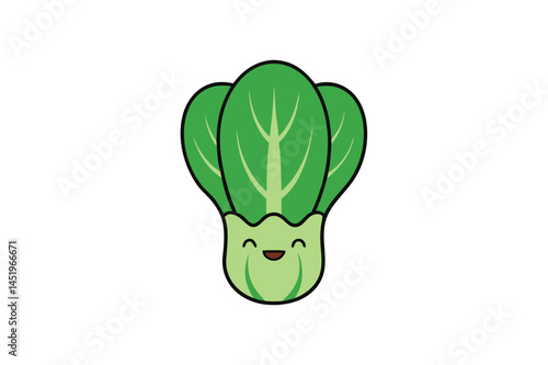 Bok Choy Vegetable Vector Illustration on White Background

