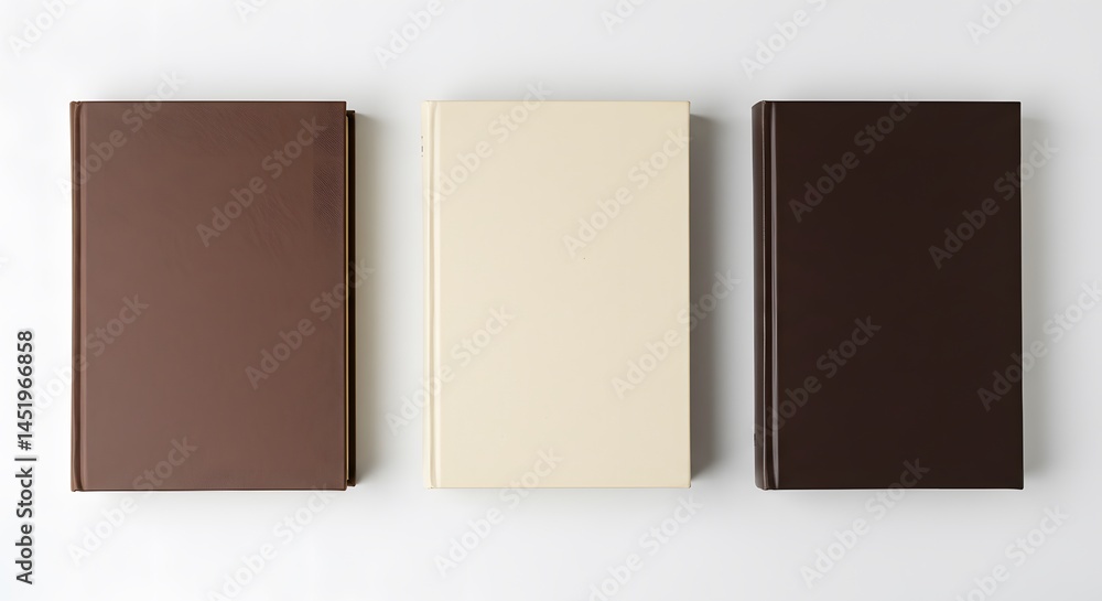 Fototapeta premium Three Books on White Surface