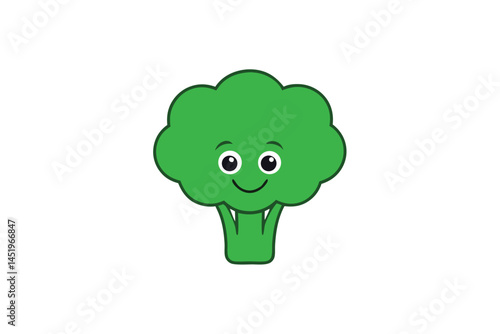 Broccoli Vegetable Vector Illustration on White Background

