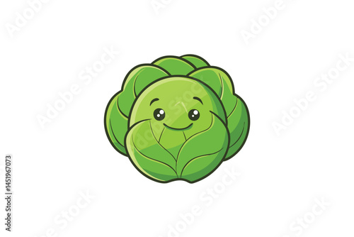 Brussels Sprouts Vegetable Vector Illustration on White Background

