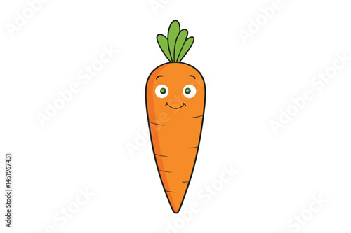 Carrot Vegetable Vector Illustration on White Background

