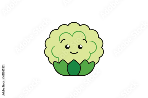 Cauliflower Vegetable Vector Illustration on White Background

