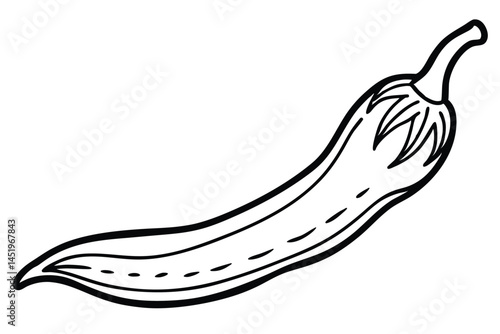 Cayenne Pepper Vegetable Vector Illustration on White Background

