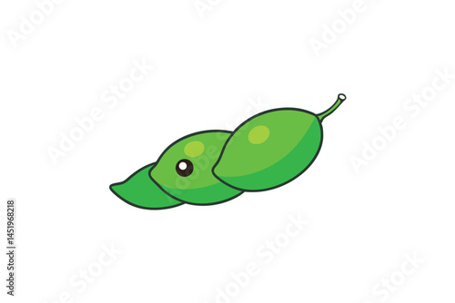 Chickpeas Green Vegetable Vector Illustration on White Background


