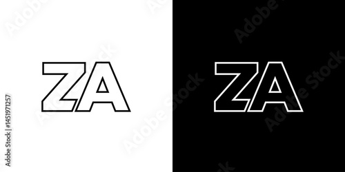 Letter Z and A, ZA logo design template. Minimal monogram initial based logotype.